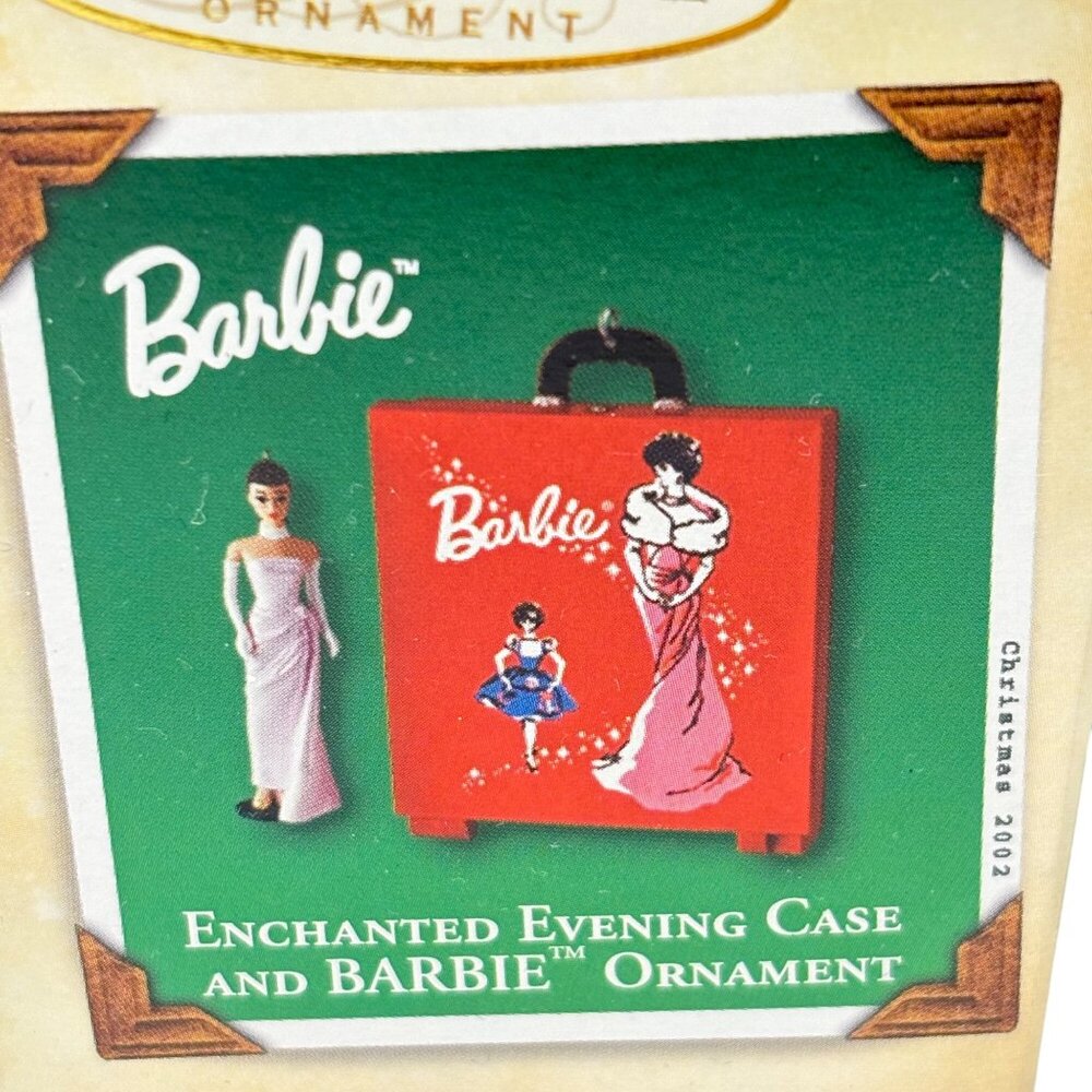Hallmark Keepsake Enchanted Evening Case & Barbie Ornament Miniature 2002 Christ